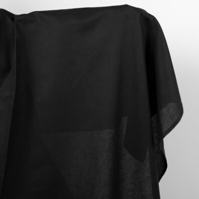 Czarna tkanina len z bawełną