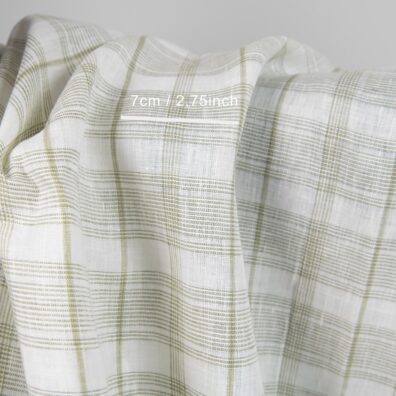 Len w biało - zieloną kratkę