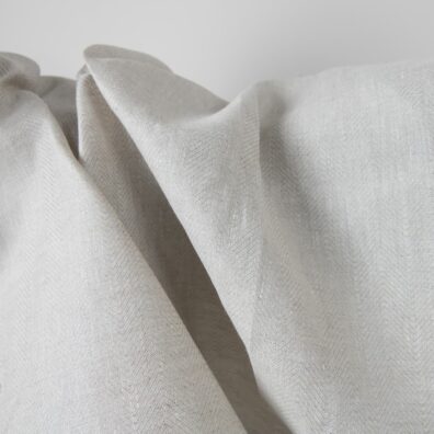 Szara tkanina lniana wytkana w jodełkę