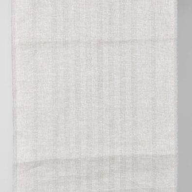 Lniana niebarwiona szara tkanina ścierkowa w ażurowe paski