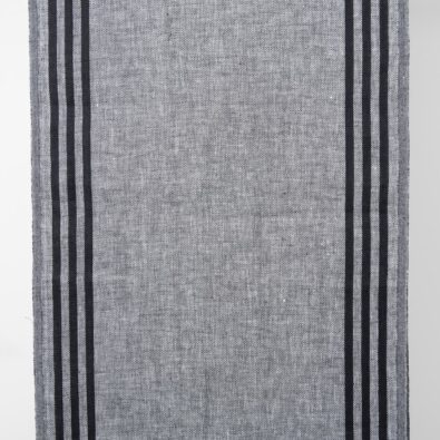 Lniana tkanina ścierkowa w czarne paski