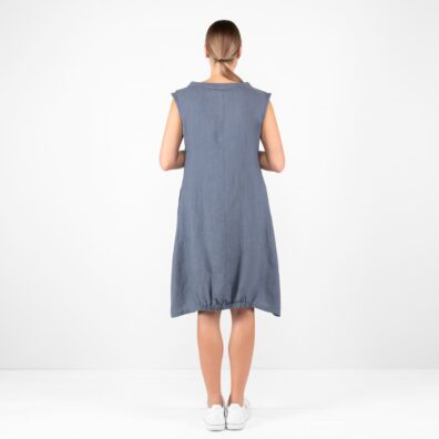 Grafitowa sukienka. Tył