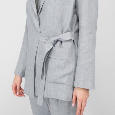 ASHLEY szary żakiet. Pasek na boku