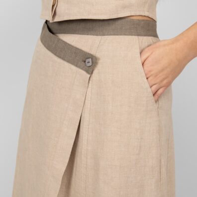 BRITTANY piaskowa spódnica. Zarzucana