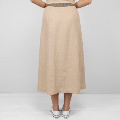 BRITTANY piaskowa spódnica. Tył