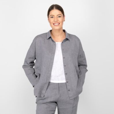 ODILE ciemnoszara bluzka koszulowa