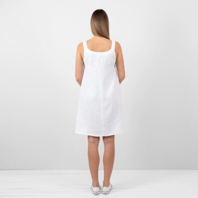 MINA biała sukienka. Tył