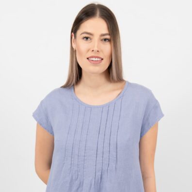 Niebieska sukienka. Zaszewki