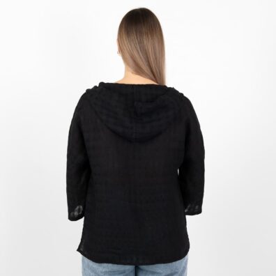 MYRIAM czarna bluzka. Tył. Kaptur
