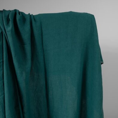 Szeroka prana tkanina lniana ciemny turkus