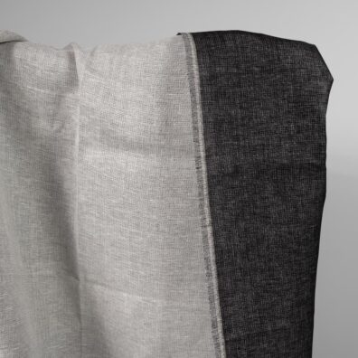 Dwustronna tkanina lniana biała i czarna