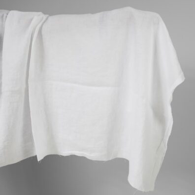 Prana śnieżnobiała tkanina lniana