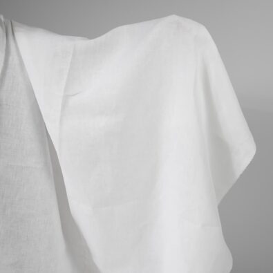 Ciężka śnieżnobiała tkanina lniana