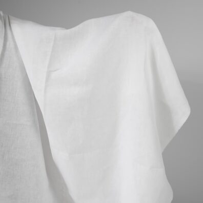 Ciężka śnieżnobiała tkanina lniana