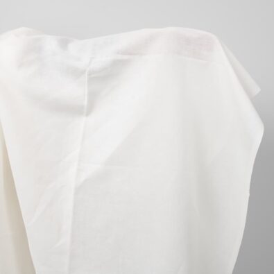 Szeroka biała tkanina len z bawełną