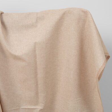 Szeroki jasny brąz len z bawełną