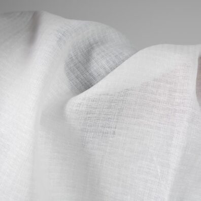 Biały len ażurowa kratka