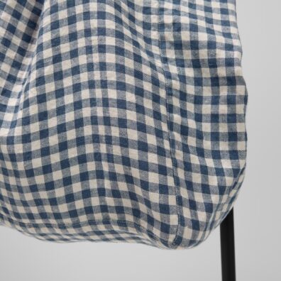 Torba z lnu wytkanego w granatową kratkę