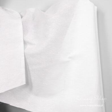 Śnieżnobiały len z bawełną