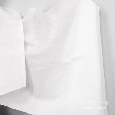 Śnieżnobiały len z bawełną