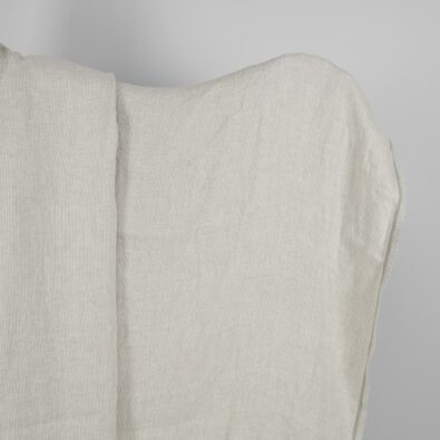 Prany len w paski białe i niebarwione