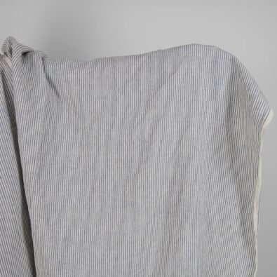 Prany len w paski granatowe i piaskowe