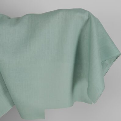 Niebieska w zieleń tkanina lniana