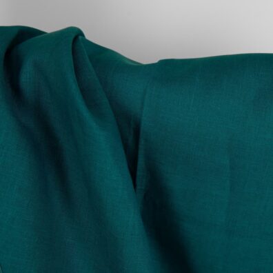 Gładki ciemny turkusowy len