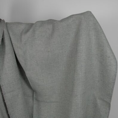 Tkanina lniana w drobny zielono-szary rzucik