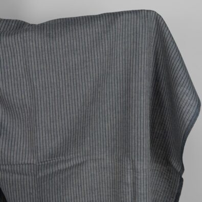 Tkanina lniana w paski czarne i granatowe