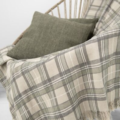 Pled z pranej tkaniny lniano - bawełnianej