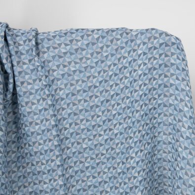 Prana tkanina lniana w niebieskie trójkąty