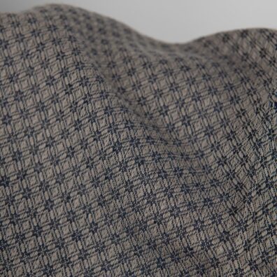 Len z bawełną w drobne romby