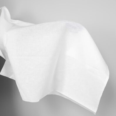 Śnieżnobiała szeroka tkanina len z bawełną