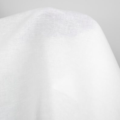 Śnieżnobiały szeroki len z bawełną