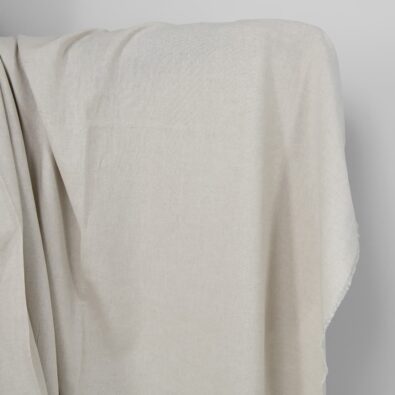 Jasnoszara szeroka tkanina len z bawełną