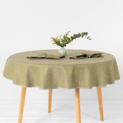 TONY zielony obrus okrągły (owalny)