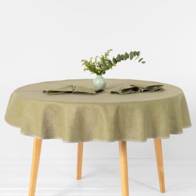 TONY zielony obrus okrągły (owalny)