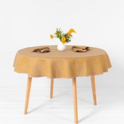 TONY żółty obrus okrągły (owalny)