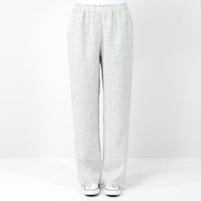 LILA zielonkawe spodnie w kratkę