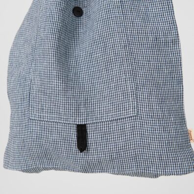 Niebieska lniana torba na zakupy. Pętelka