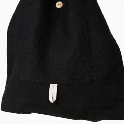 Czarna lniana torba na zakupy