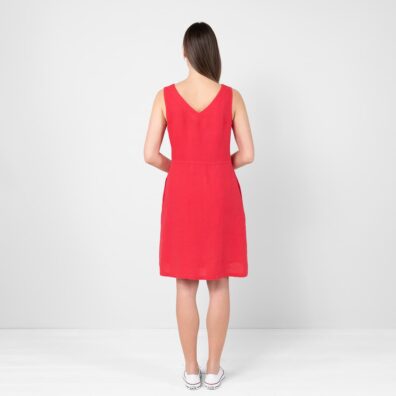 TUSCANY czerwona sukienka. Tył