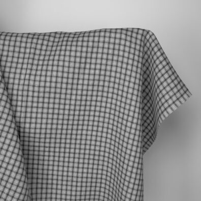 Tkanina lniana w szarą krateczkę