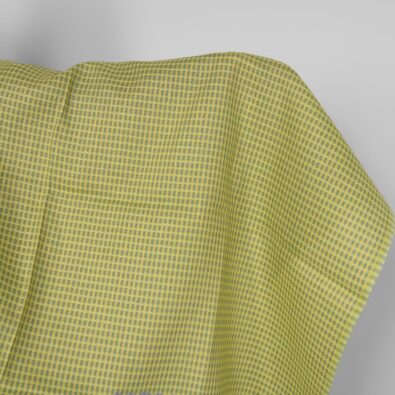 Tkanina lniana w żółto – zielony wzorek