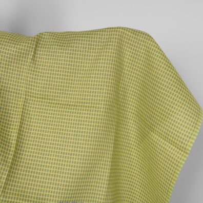 Tkanina lniana w żółto – zielony wzorek