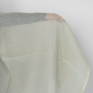 Przeźroczysta szara w zieleń tkanina lniana