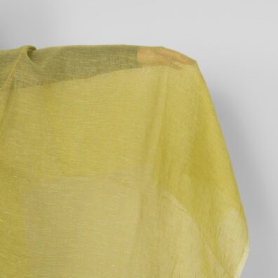 Przeźroczysta żółta w zieleń tkanina lniana