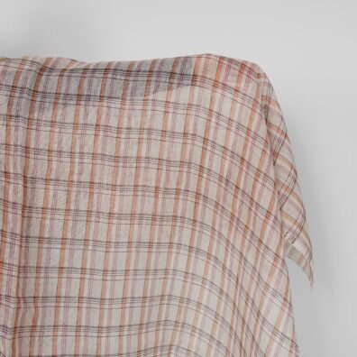 Przeźroczysta tkanina lniana w kolorową kratkę