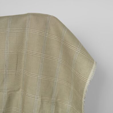 Tkanina lniana w piaskową kratkę